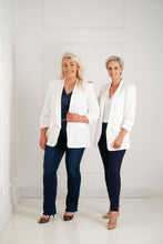 Load image into Gallery viewer, THE KATIE Blazer - Ivory Satin Trim