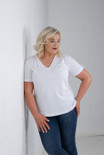 Load image into Gallery viewer, THE BLAKE V Neck T-Shirt - White