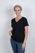Load image into Gallery viewer, THE BLAKE V Neck T-Shirt - Black
