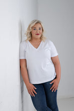 Load image into Gallery viewer, THE BLAKE V Neck T-Shirt - White
